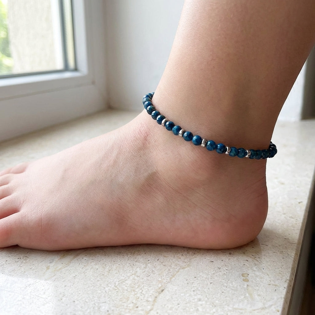Fearless Glow Anklet | Azurite Stone - For Girl Kids | Includes: Anklet