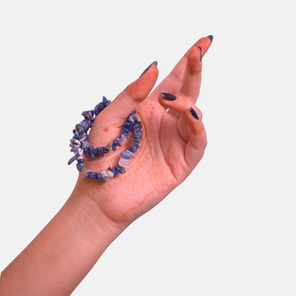 Indigo Dream Dual Layer Bracelet | Lapis Lazuli Chips – For Women | Includes: Bracelet
