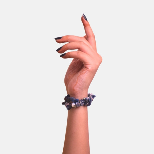 Indigo Dream Dual Layer Bracelet | Lapis Lazuli Chips – For Women | Includes: Bracelet