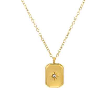 Solid Dainty Necklace | 18K PVD Gold Plated - For Women | Includes: Necklace