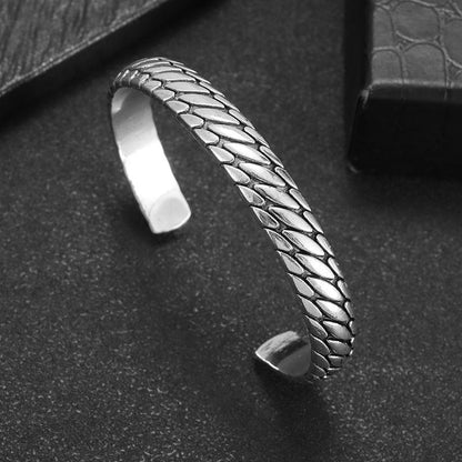 Geometric Oval Cuff Bracelet (SLIM FIT) | Premium Alloy - For Boys | Includes: Bracelet