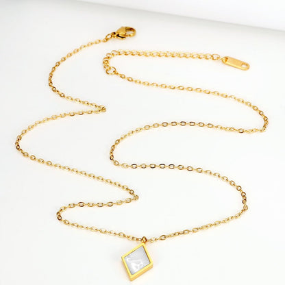 Diamond Shell Dainty Necklace | 18K PVD Gold Plated - For Women | Includes: Necklace