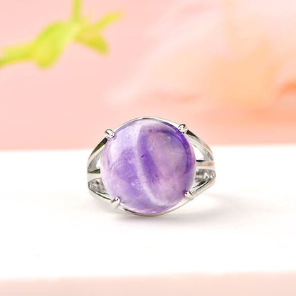 Clarity Bezel Ring Flexi Size | Amethyst Stone – For Men | Includes: Ring