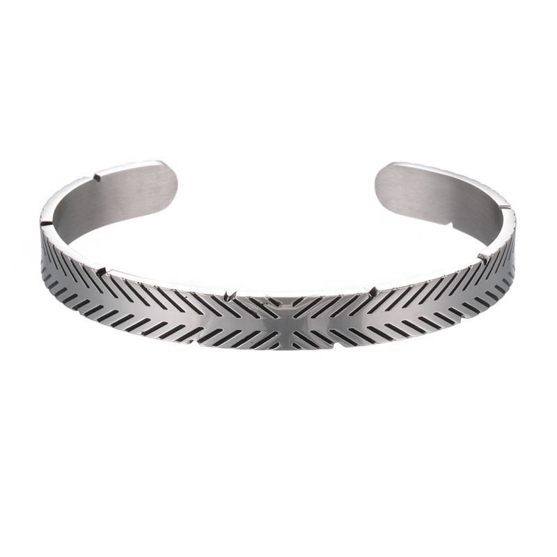 Solid Designer Cuff Bracelet | TITANIUM STEEL - For Men | Includes: Bracelet