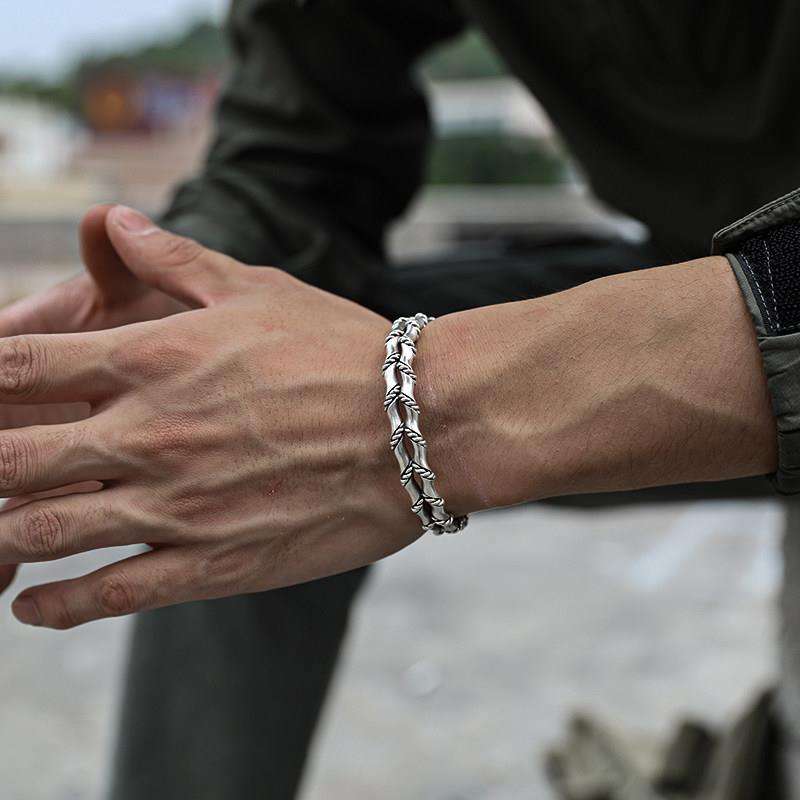 Bone Weave Cuff Bracelet | Premium Alloy - For Men | Includes: Bracelet