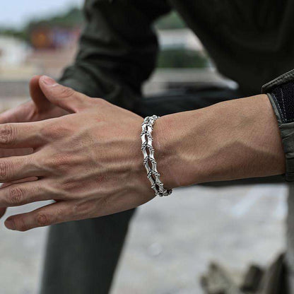 Bone Weave Cuff Bracelet | Premium Alloy - For Men | Includes: Bracelet