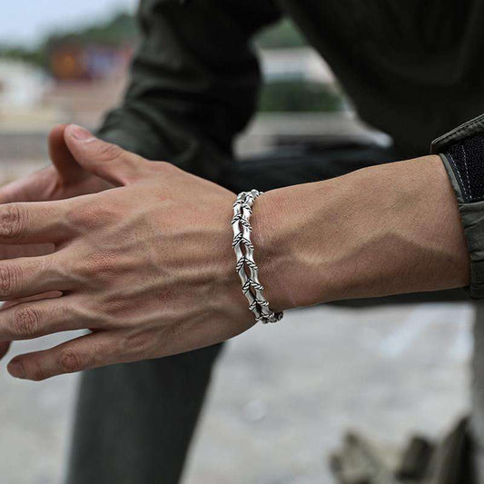 Bone Weave Cuff Bracelet | Premium Alloy - For Men | Includes: Bracelet