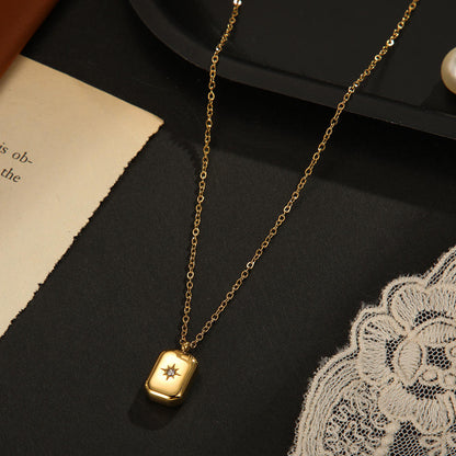 Solid Dainty Necklace | 18K PVD Gold Plated - For Women | Includes: Necklace