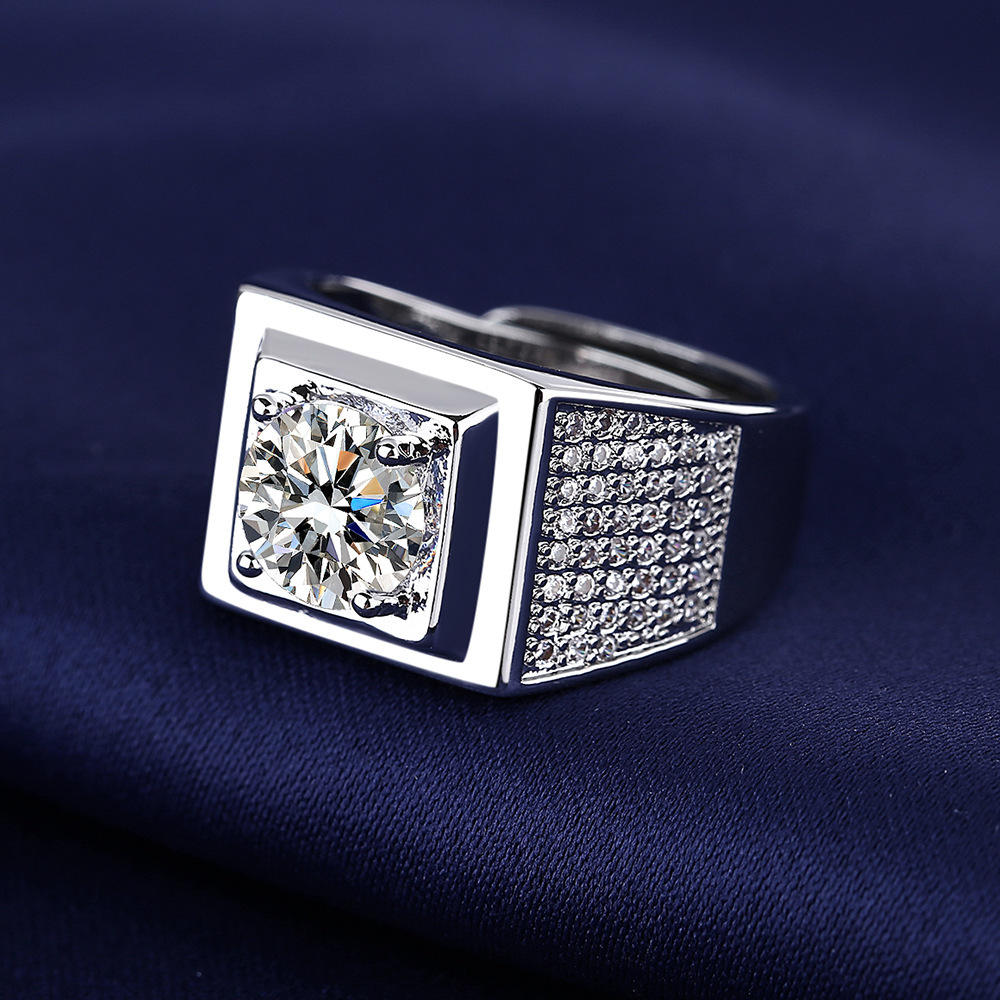 Solitire Multi Zircon Ring Flexi Size | REAL STEEL– For Men | Includes: Ring