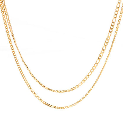 Dual Layer Dainty Necklace | 18K PVD Gold Plated - For Women | Includes: Necklace