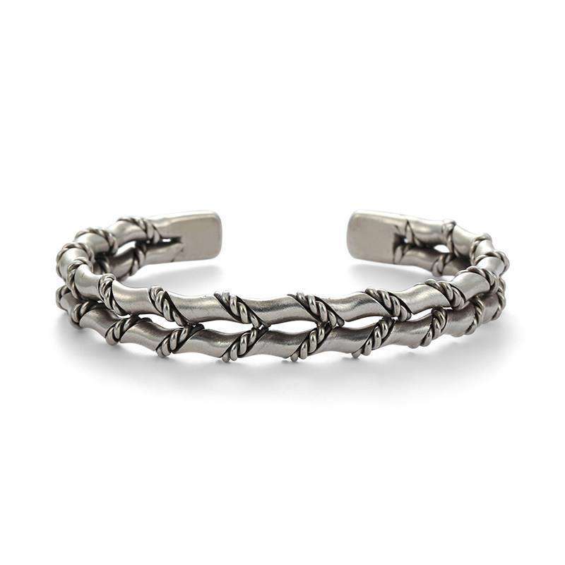 Bone Weave Cuff Bracelet | Premium Alloy - For Men | Includes: Bracelet