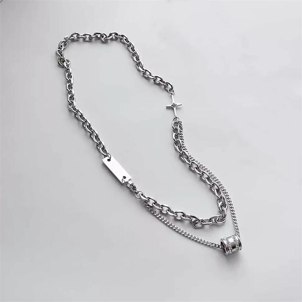 Roman Classic dual-layered Necklace | REAL STEEL- For Men| Includes: Necklace