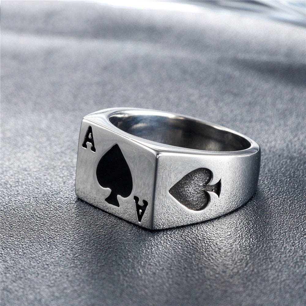 Sturdy Spade REAL Steel Ring | 18K PVD Plated– For Men | Includes: Ring