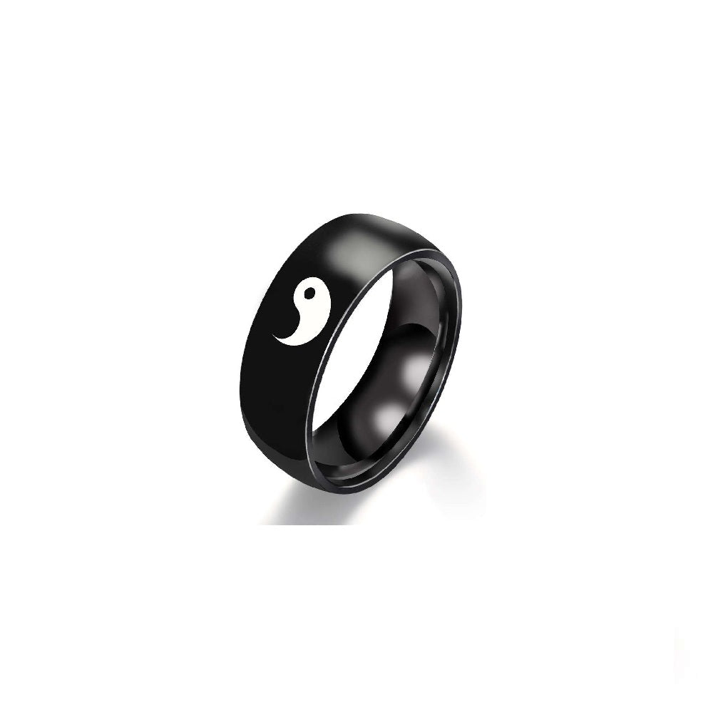 Real TITANIUM STEEL Yin Yang Ring | Stainless STEEL– For Men | Includes: Ring (Set of 2)