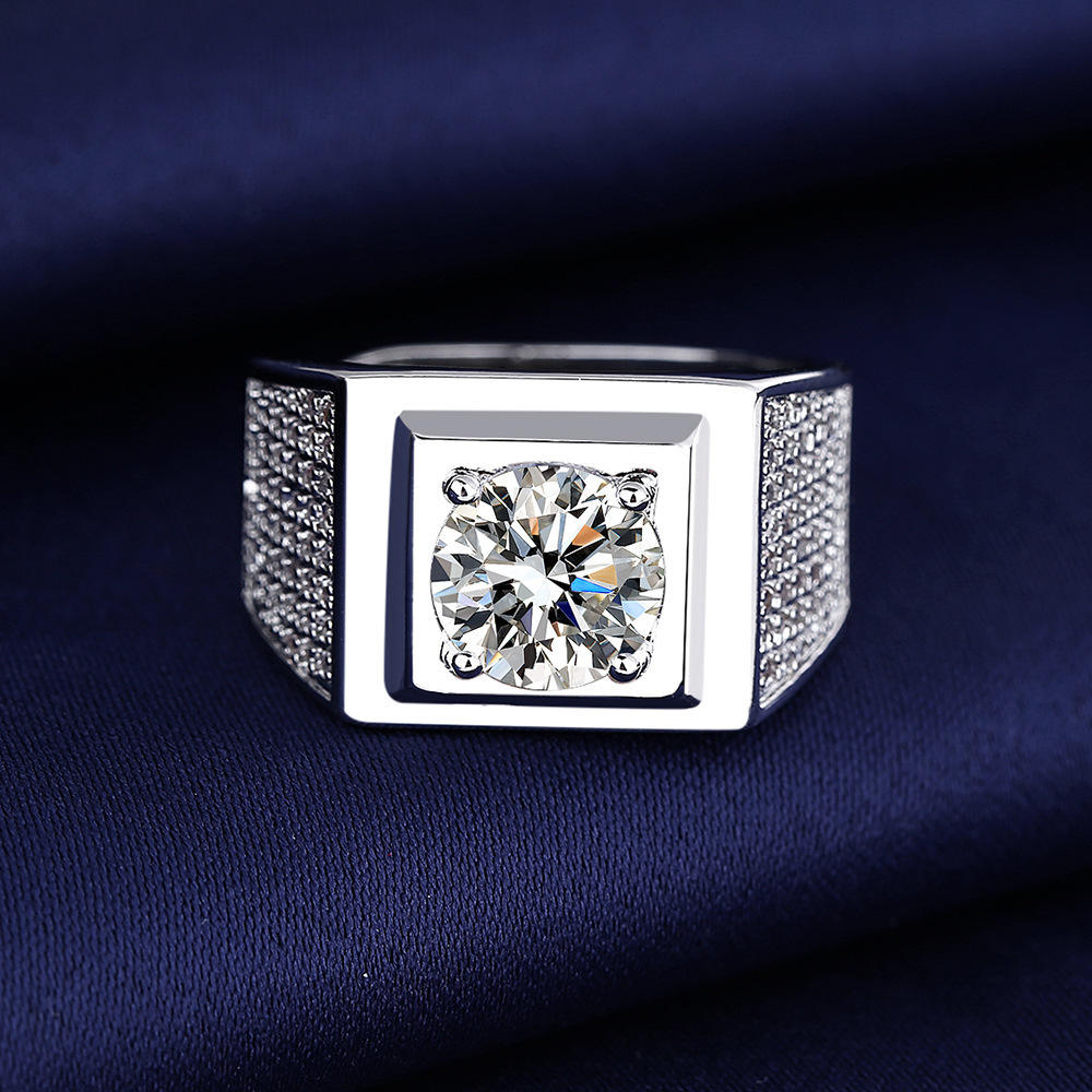 Solitire Multi Zircon Ring Flexi Size | REAL STEEL– For Men | Includes: Ring