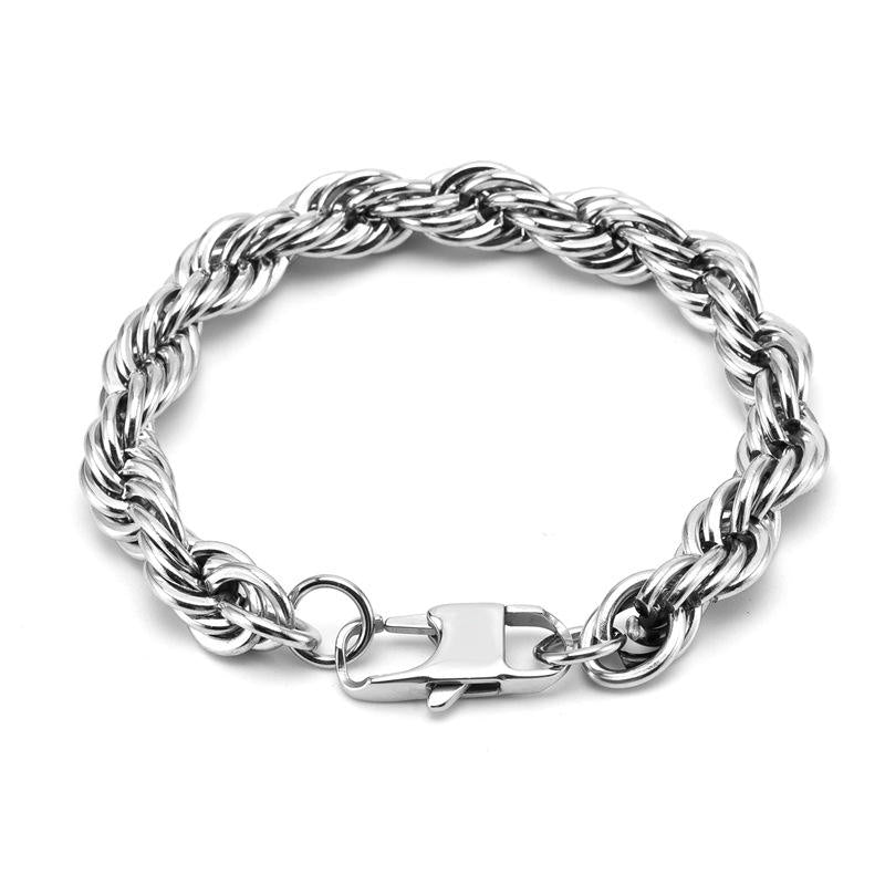 Ultra Bold Solid Steel Everyday Rope Chain Bracelet | TITANIUM STEEL - For Men | Includes: Bracelet