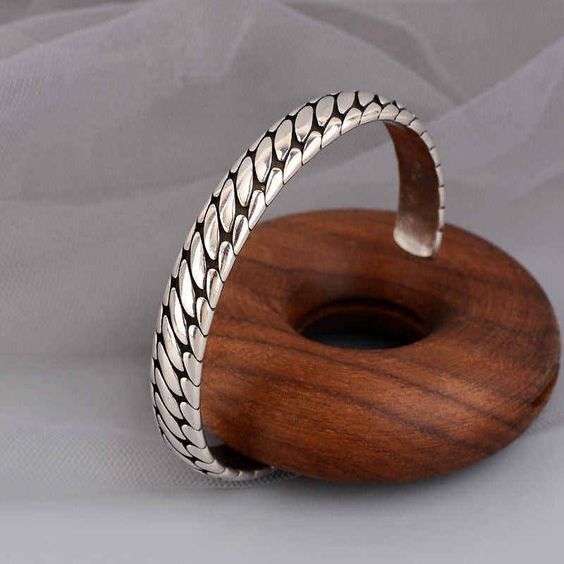 Geometric Oval Cuff Bracelet (SLIM FIT) | Premium Alloy - For Boys | Includes: Bracelet