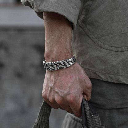 Woven Viking Cuff Bracelet | Premium Alloy - For Men | Includes: Bracelet