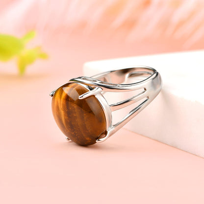 Confidence Bezel Ring Flexi Size | Tiger Eye – For Men | Includes: Ring