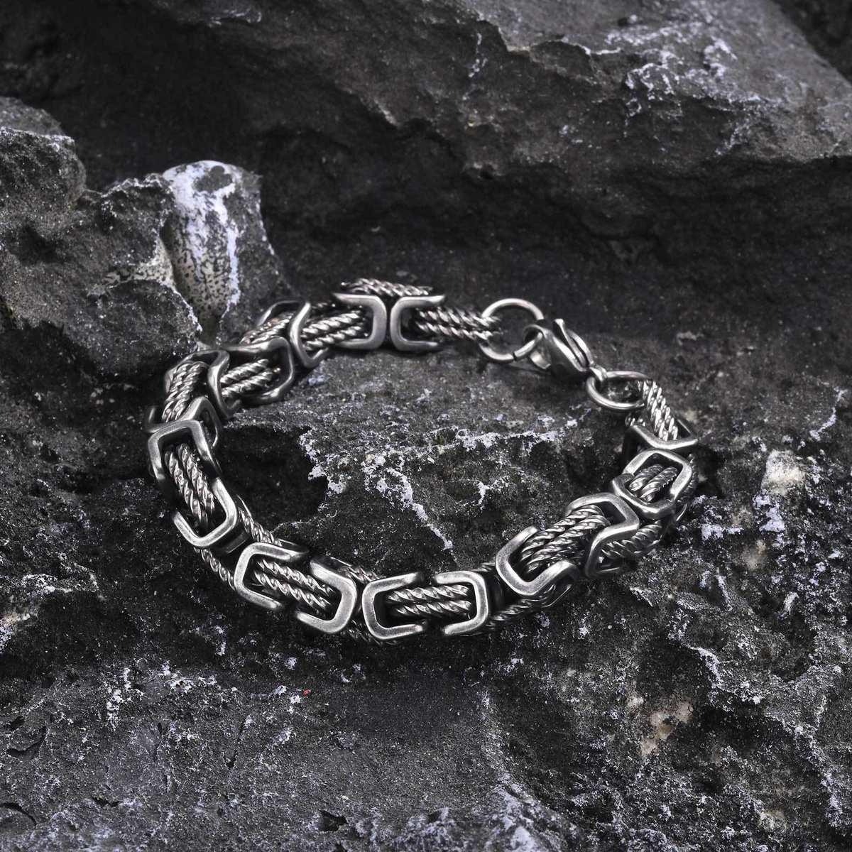 Funky Oxidised Rope Bracelet | Stainless Steel - For Men | Includes: Bracelet
