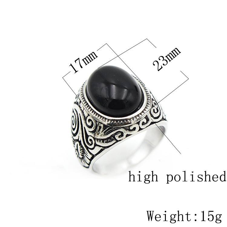 BOLD Black Obsidian STEEL Ring | Stainless Steel– For Men | Includes: Ring
