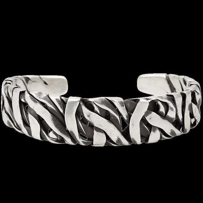 Woven Viking Cuff Bracelet | Premium Alloy - For Men | Includes: Bracelet