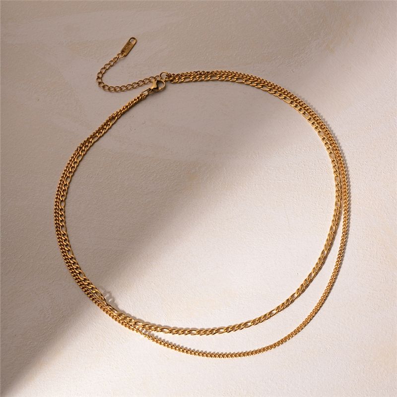 Dual Layer Dainty Necklace | 18K PVD Gold Plated - For Women | Includes: Necklace