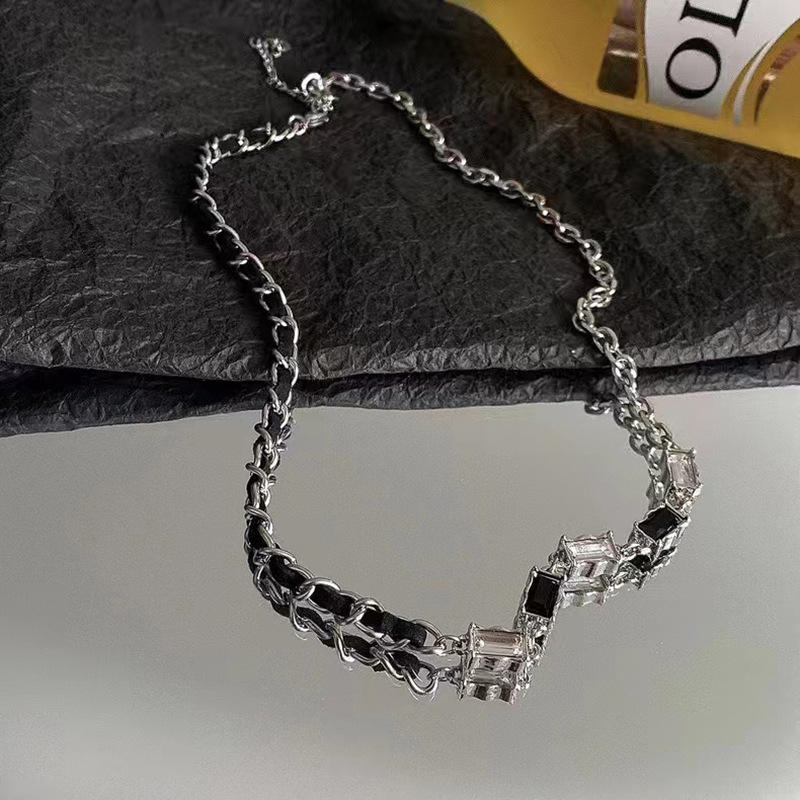 Black & White Zircon GenZ Necklace | REAL STEEL- For Men| Includes: Necklace
