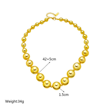 Chunky Beads Necklace | CCB & Stainless Steel - For Women | Includes: Necklace