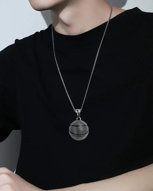 Oxidised Ball Necklace | Premium Alloy- For Men| Includes: Necklace