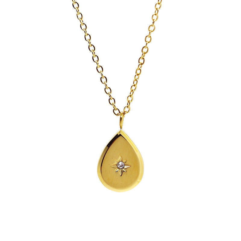 Solid Dia Necklace | 18K PVD Gold Plated - For Women | Includes: Necklace