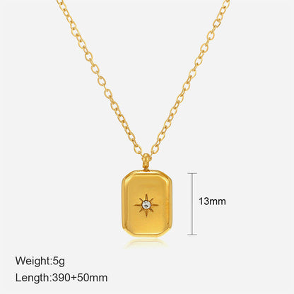 Solid Dainty Necklace | 18K PVD Gold Plated - For Women | Includes: Necklace