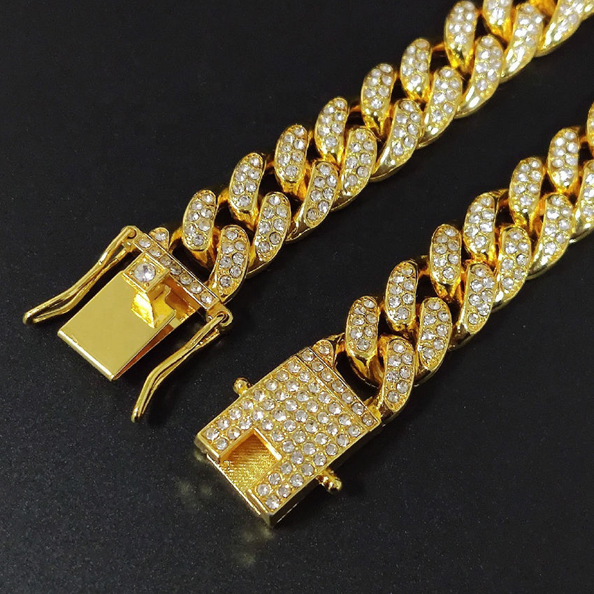 Golden Cuban Zircon Bracelet | Cubic Zirconia - For Men | Includes: Bracelet