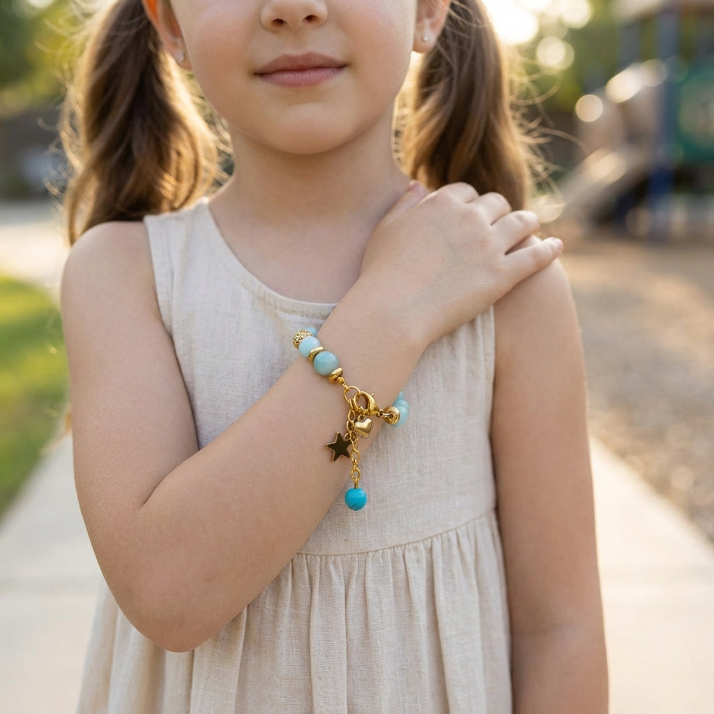 Soothing Amazonite Bracelet | Amazonite - For Kids Girls | Includes: Bracelet