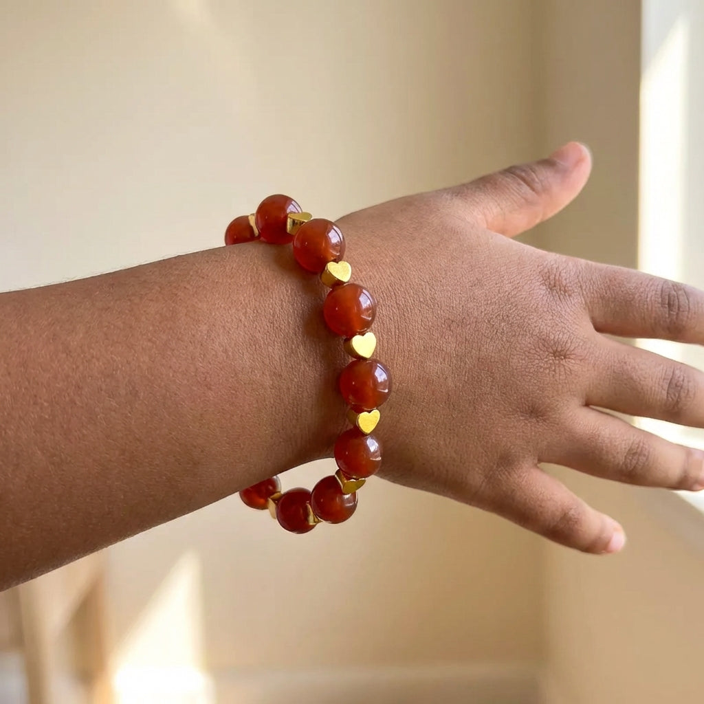 Power Onyx Bracelet | Red Onyx - For Kids Girls | Includes: Bracelet