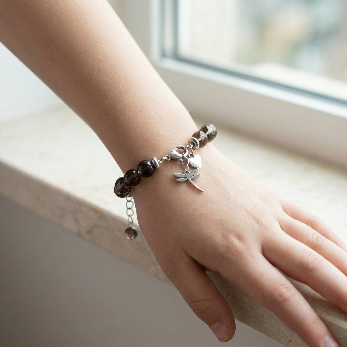 Mystic Smokey Bracelet | Smokey Quartz - For Kids Girls | Includes: Bracelet