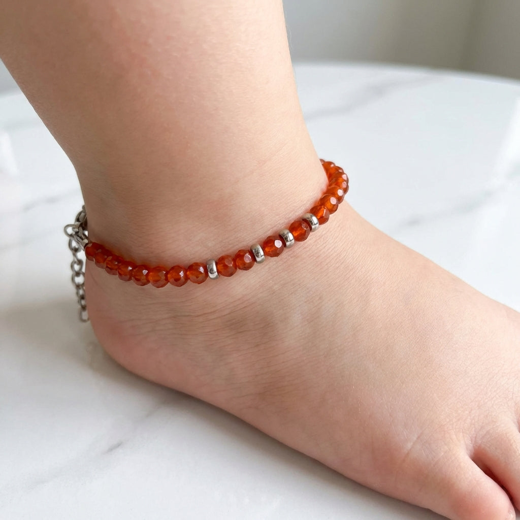 Playful Onyx Anklet | Onyx Stone - For Girl Kids | Includes: Anklet