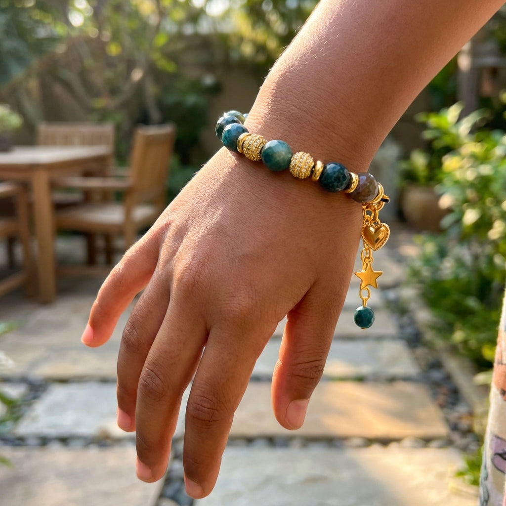 Grounding Agate Bracelet | Indian Agate - For Kids Girls | Includes: Bracelet