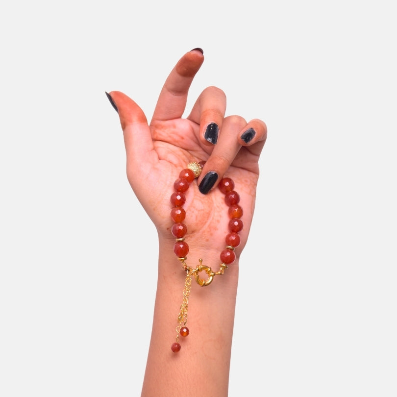 Calm Current Charm Bracelet | Red Carnelian Stone - For Women | Includes: Bracelet