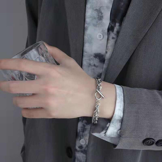 Statement Double-Layered Bracelet | Stainless Steel - For Men | Includes: Bracelet