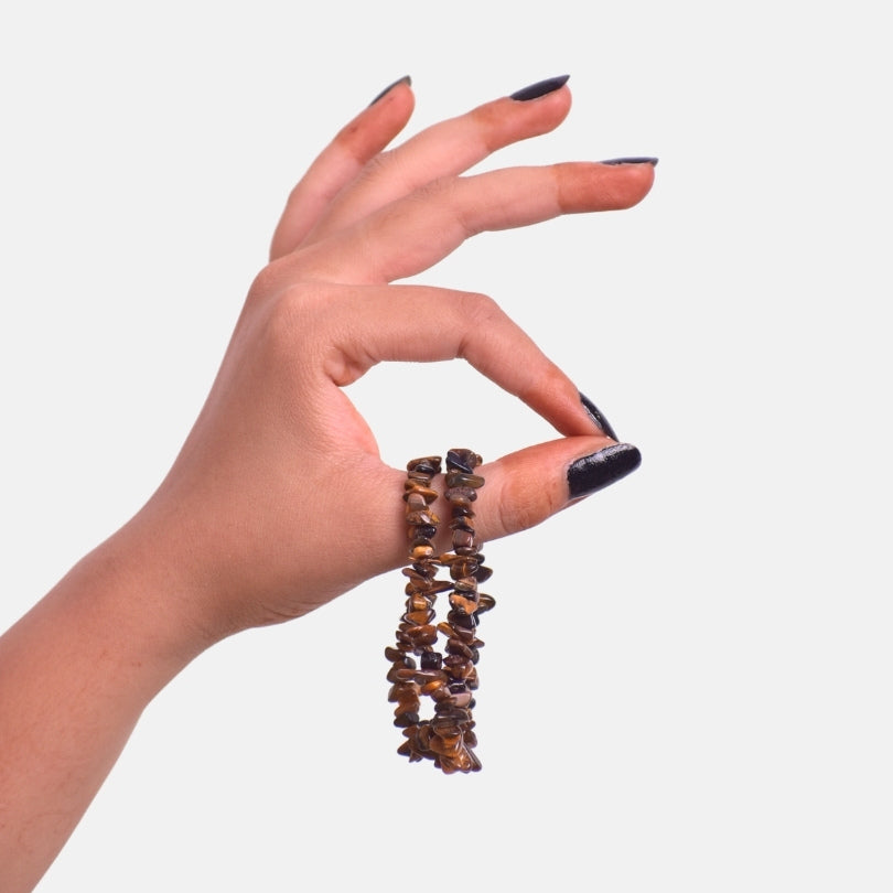 Island Mist Dual Layer Bracelet | Tiger Eye Chips – For Women | Includes: Bracelet