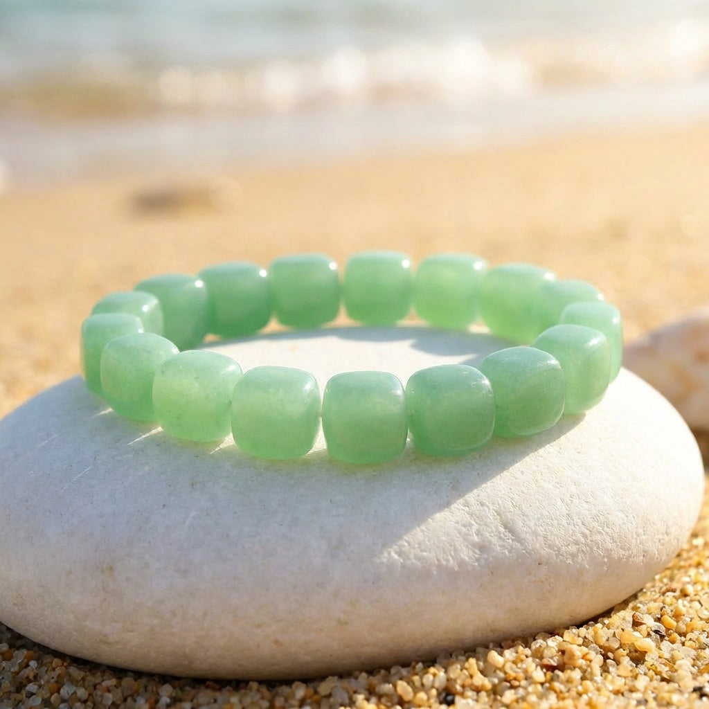 Abundance & Luck Bracelet | Green Aventurine Stone - For Men | Includes: Bracelet