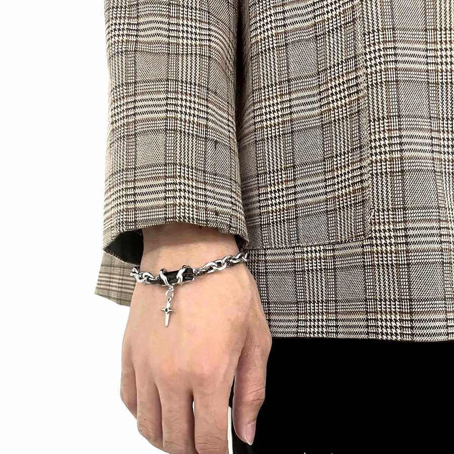 Modern Design Bold Cross Bracelet | Stainless Steel - For Men | Includes: Bracelet