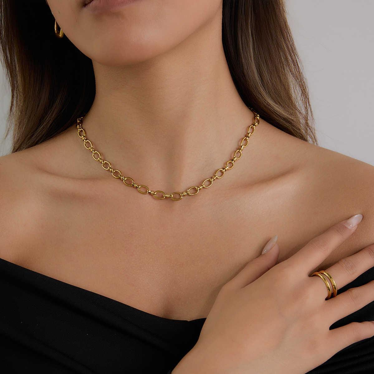 Contemporary Design Trendy Chain | 18K PVD Gold Plated - For Women | Includes: Necklace