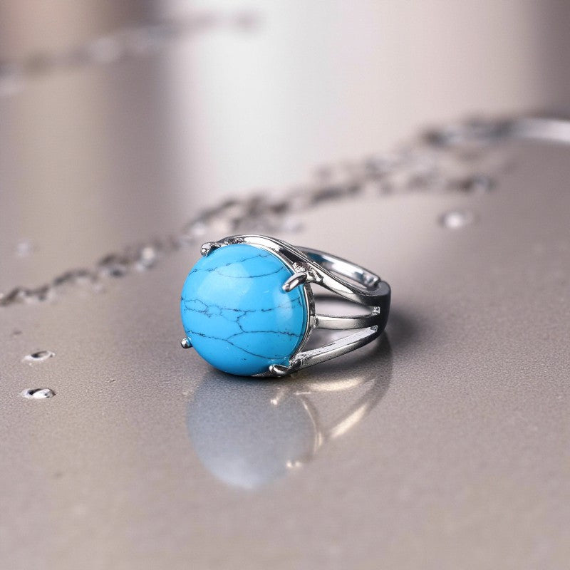 Wisdom Bezel Ring Flexi Size | Turquoise Stone – For Men | Includes: Ring