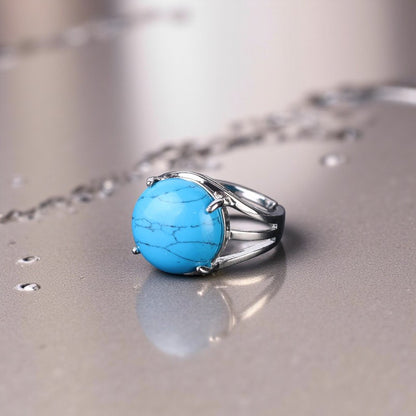 Wisdom Bezel Ring Flexi Size | Turquoise Stone – For Men | Includes: Ring
