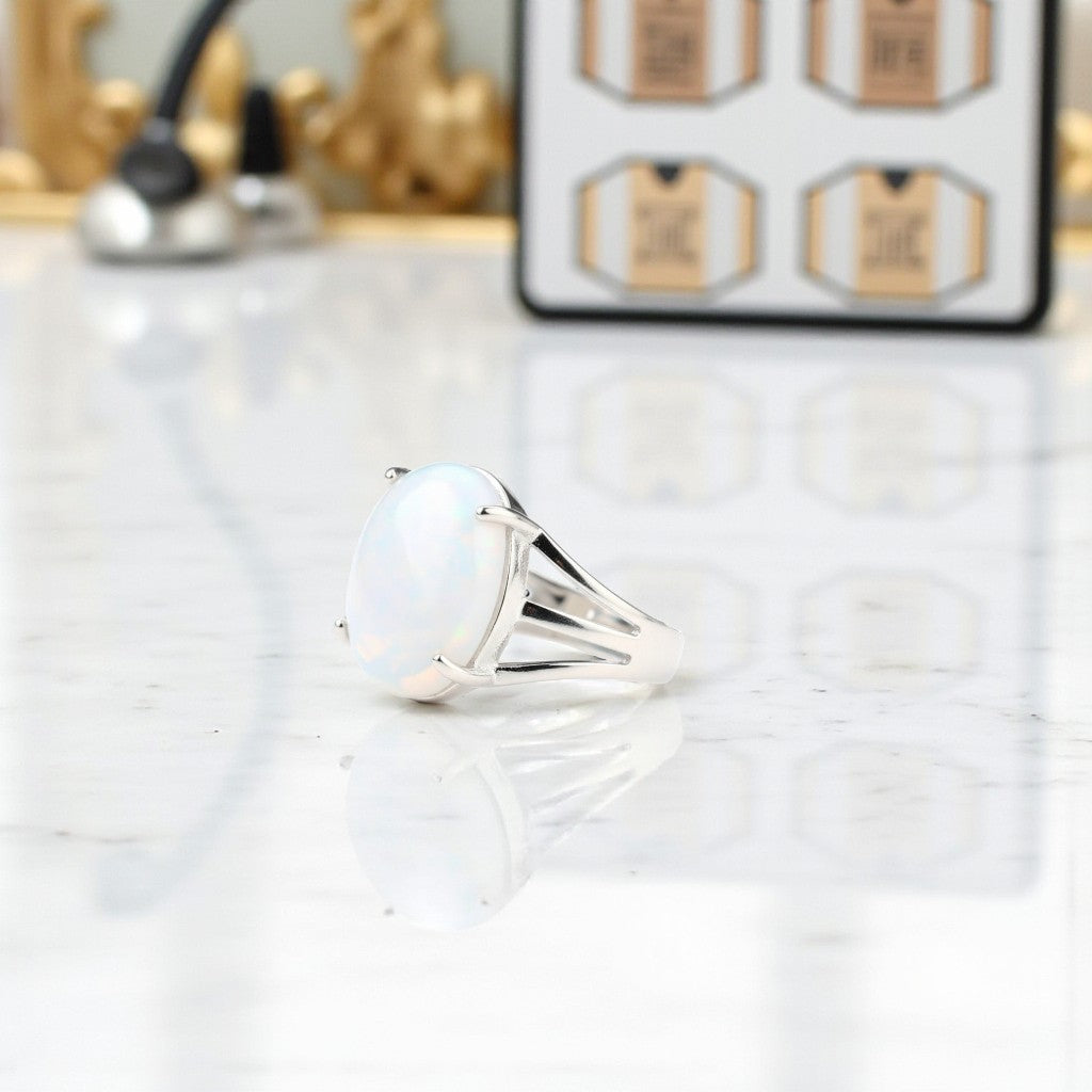 Inspiration Bezel Ring Flexi Size | Syn. Opal – For Men | Includes: Ring