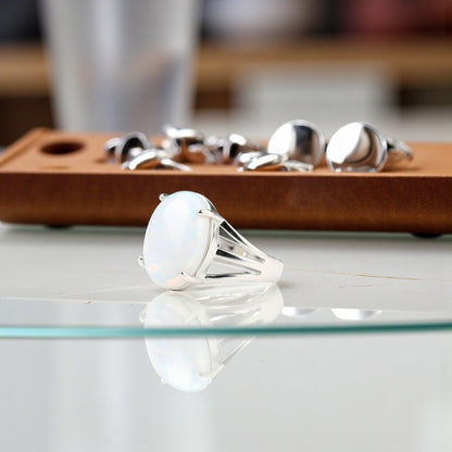 Inspiration Bezel Ring Flexi Size | Syn. Opal – For Men | Includes: Ring