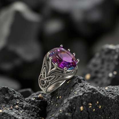 Classic Vintage Ring | Zircon - For Men | Includes: Ring