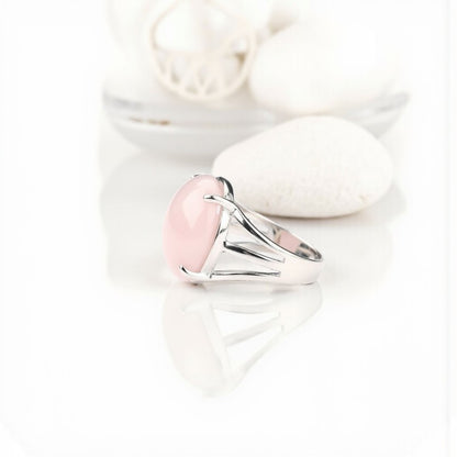 Love Bezel Ring Flexi Size | Rose Quartz – For Men | Includes: Ring